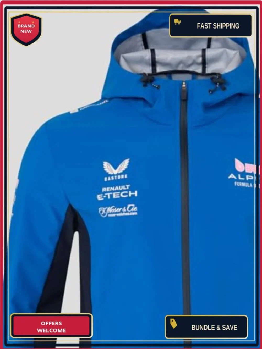 Water Resistant F1 Racing Team Windbreaker Jacket Polyester